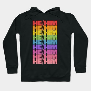 He/Him Pronouns /// Retro Faded Design Hoodie